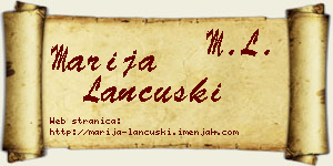 Marija Lančuški vizit kartica